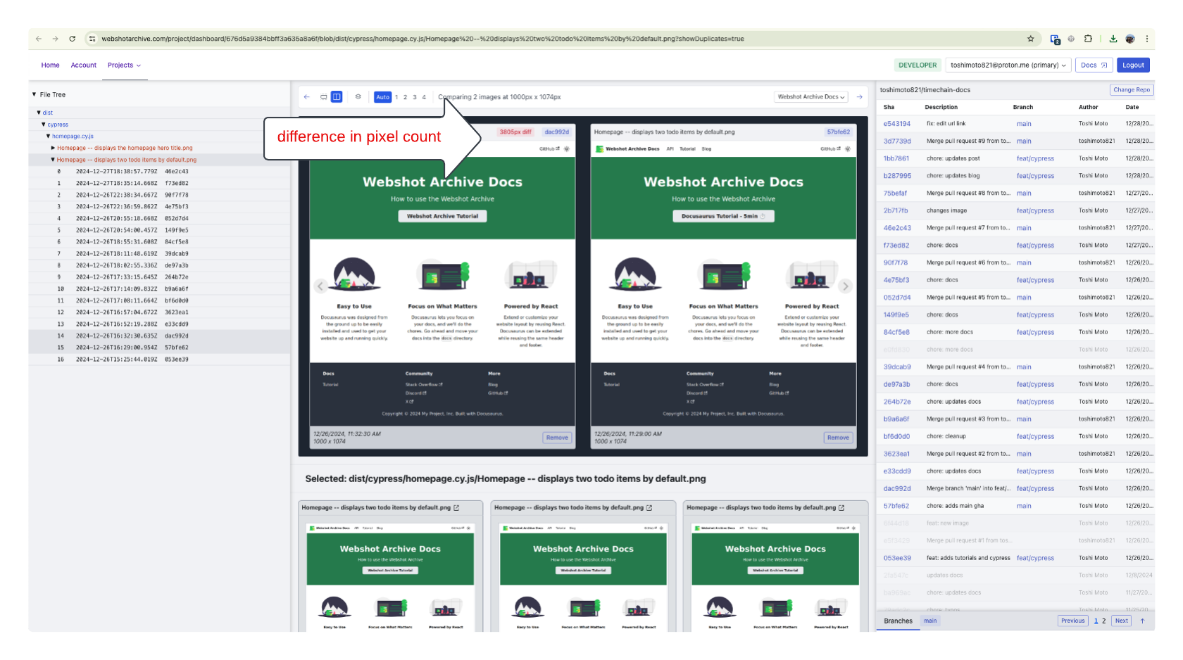 Screenshot Comparison Carousel